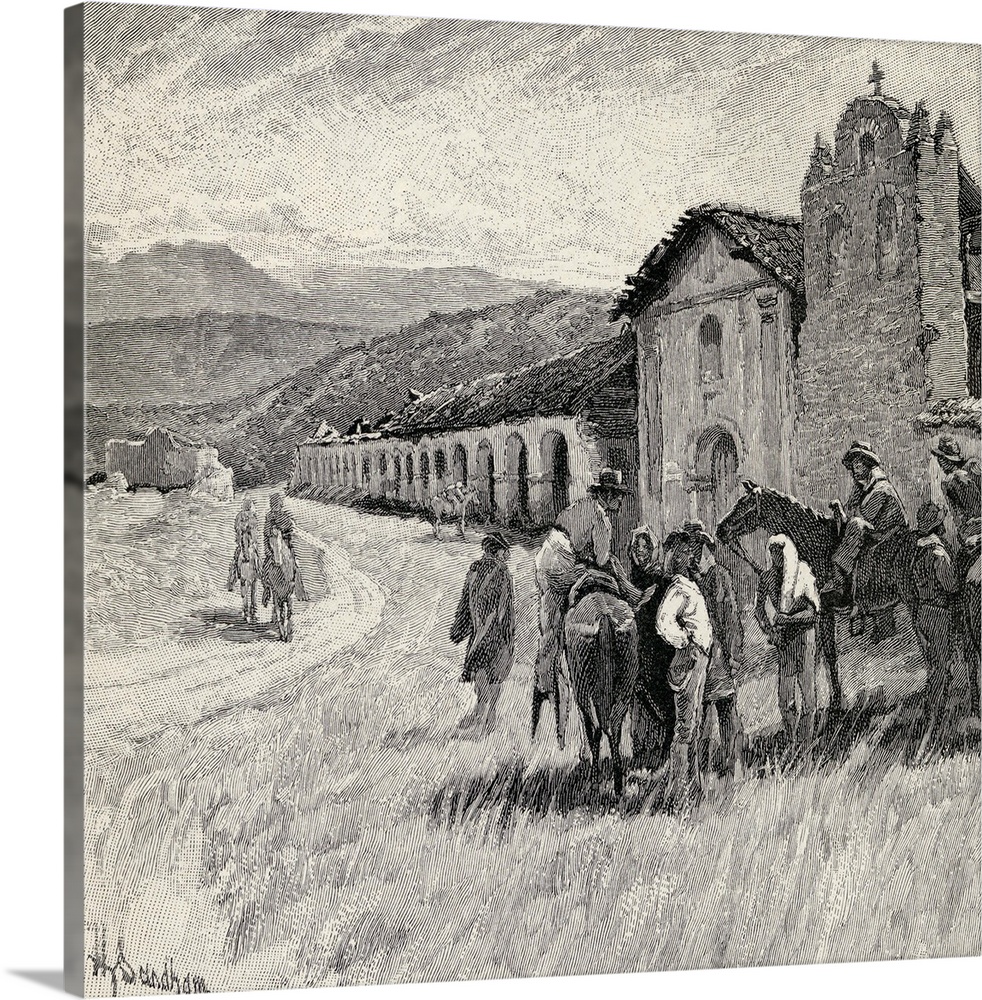 Mission Santa Ynez or Ines, Solvang, California. From the book, "The Century Illustrated Monthly Magazine" May to October,...