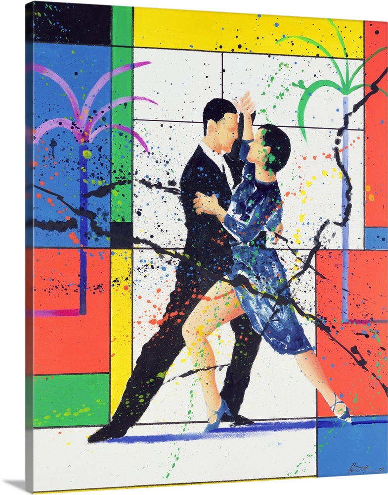 Contemporary painting of a couple dancing the tango.