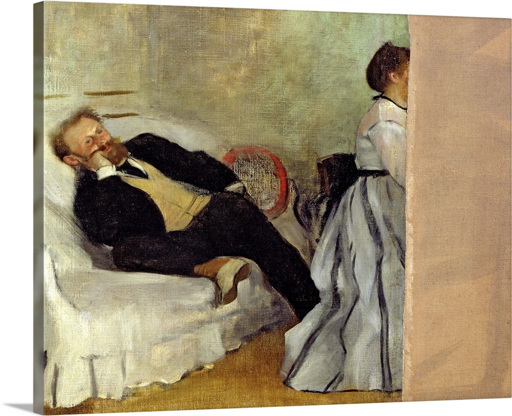 XIR52496 Monsieur and Madame Edouard Manet, 1868-69 (oil on canvas)  by Degas, Edgar (1834-1917); 65.2x71.1 cm; Municipal ...