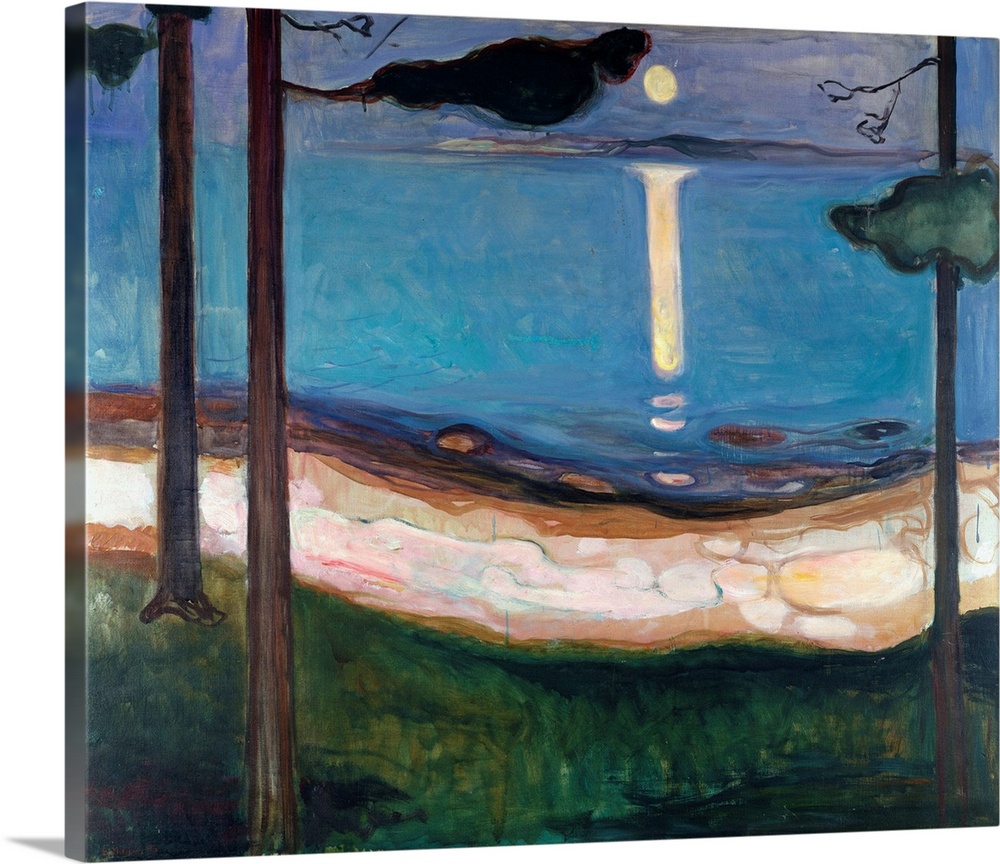 Moonlight, 1895 (originally oil on canvas) by Munch, Edvard (1863-1944)