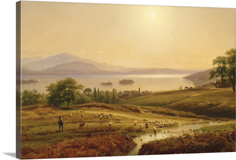 Morning on Lago Maggiore, 1860, oil on canvas.  By Thomas Worthington Whittredge (1820-1910).