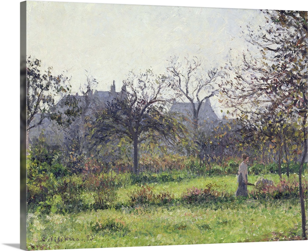 XIR244985 Morning Sun, Autumn, Eragny, 1897 (oil on canvas)  by Pissarro, Camille (1831-1903); 55 x 66 cm; Musee d'Orsay, ...