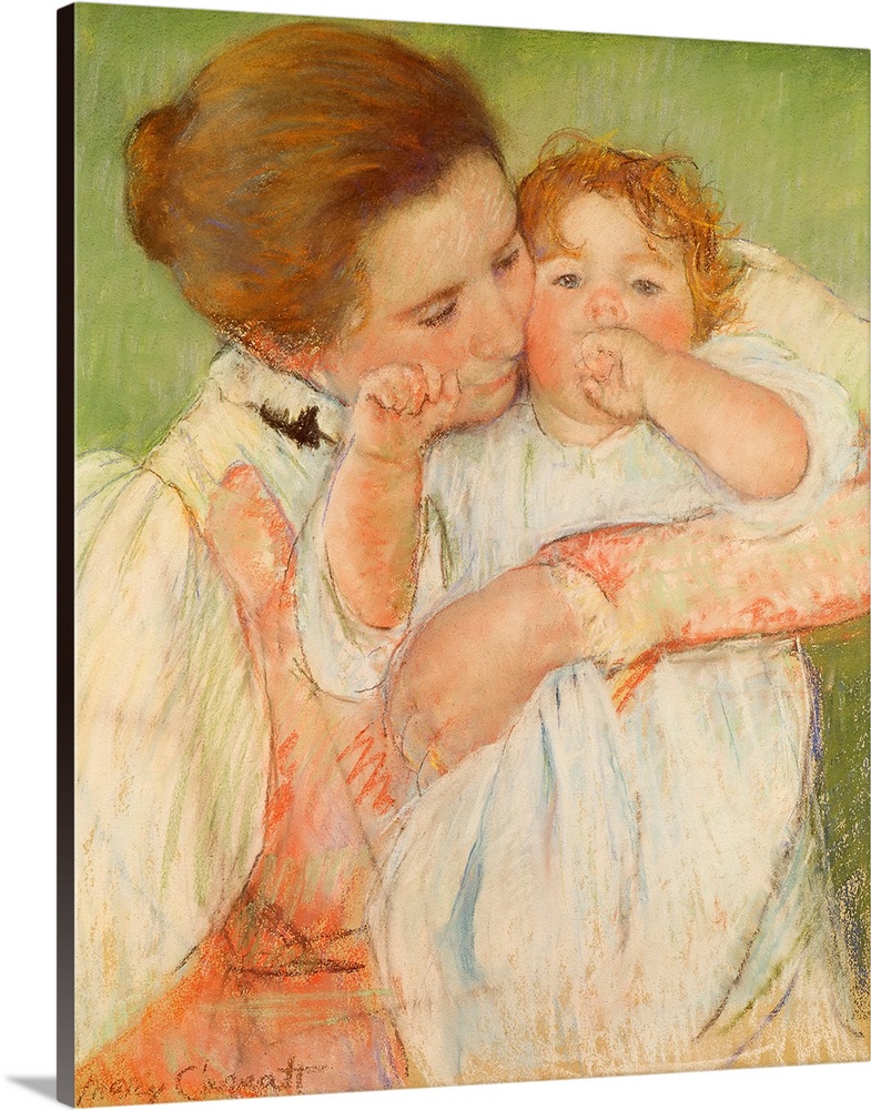 XIR124199 Mother and Child, 1897 (pastel on paper)  by Cassatt, Mary Stevenson (1844-1926); 53x45 cm; Musee d'Orsay, Paris...