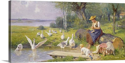 Mother and Child with Geese