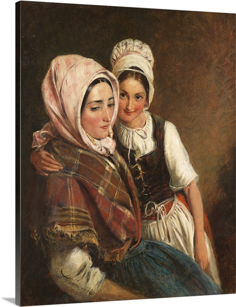 Mother and Daughter, 1854, oil on board.