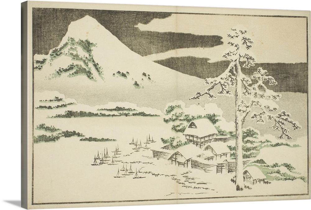 Mount Fuji in Winter, from The Picture Book of Realistic Paintings of Hokusai, Hokusai shashin gafu, c.1814, colour woodbl...