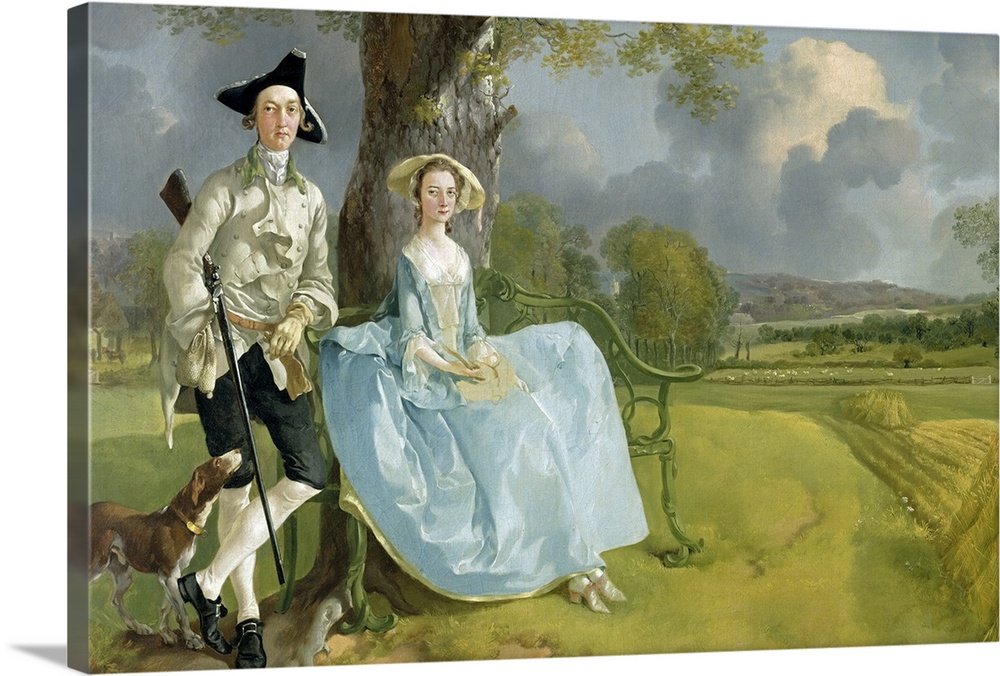 BAL467 Mr and Mrs Andrews, c.1748-9 (oil on canvas)  by Gainsborough, Thomas (1727-88); 69.8x119.4 cm; National Gallery, L...