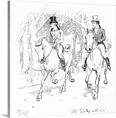 'Mr. Darcy with him', illustration from 'Pride and Prejudice' by Jane Austen