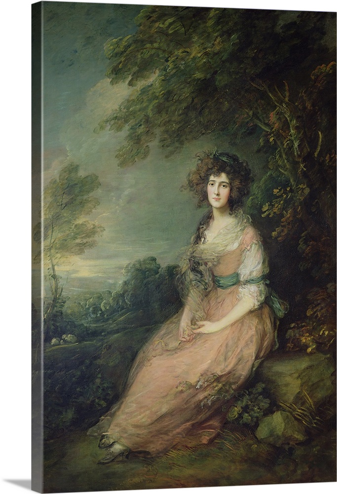 BAL11447 Mrs. Richard Brinsley Sheridan, c.1785-87 (oil on canvas)  by Gainsborough, Thomas (1727-88); 219.7x153. cm; Mell...