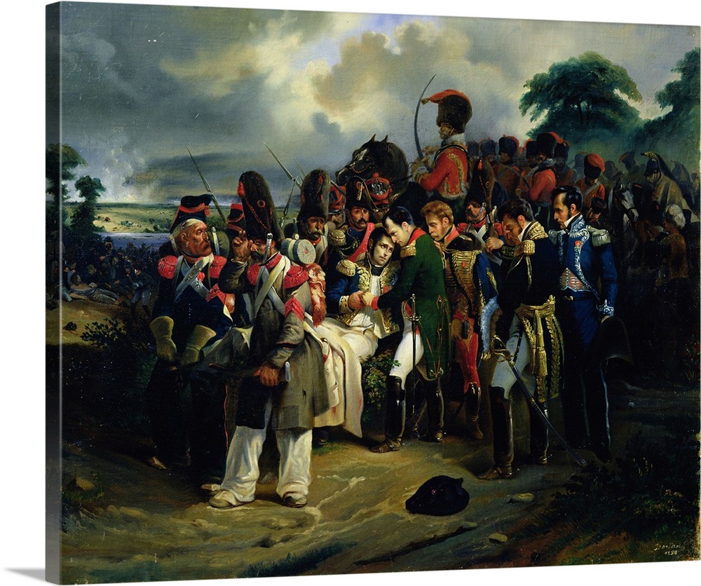 BAL322409 Napoleon bidding farewell to Marshal Jean Lannes, 1858 (oil on canvas)  by Dorian, (fl.1858); Borodino, Mozhaysk...