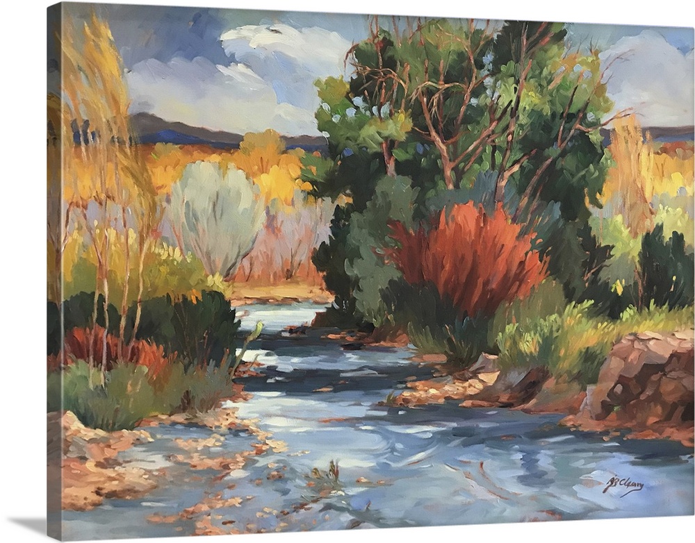New Mexico fall river, c.1980-95. (Originally oil on canvas.)