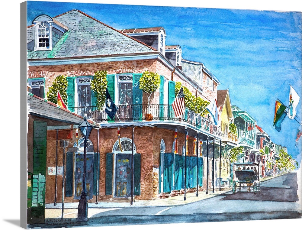 New Orleans, Bourbon St., 2008 Wall Art, Canvas Prints, Framed Prints