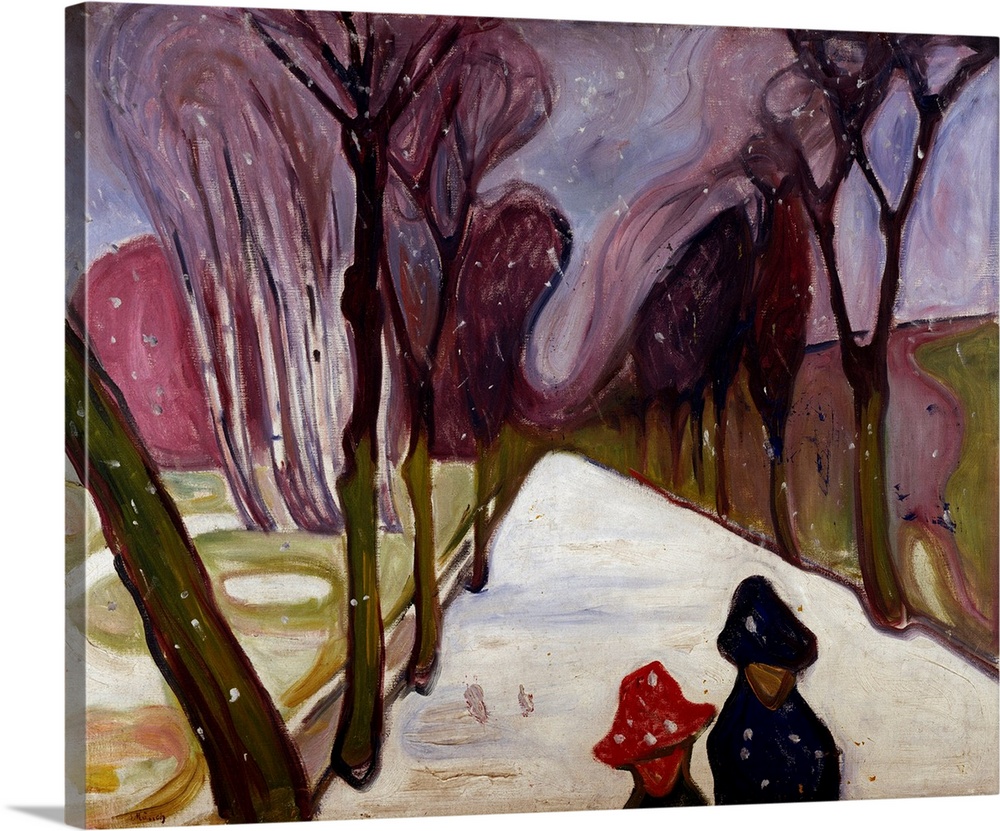New Snow in the Avenue, 1906 (originally oil on canvas) by Munch, Edvard (1863-1944)