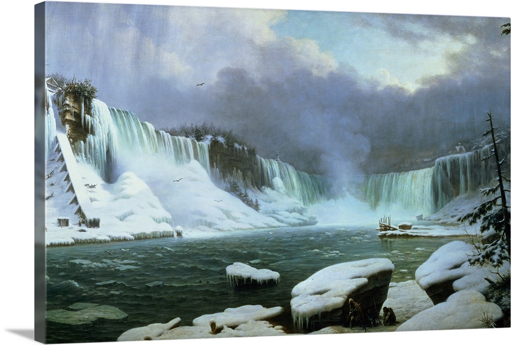 XOU82306 Niagara Falls (oil on canvas); by Sebron, Hippolyte Victor Valentin (1801-79); 137x212 cm; Musee des Beaux-Arts, ...