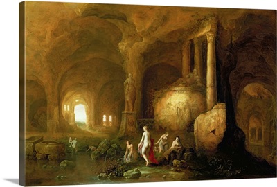 Nymphs Bathing by Classical Ruins