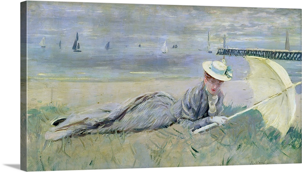 XIR144373 On the Beach (oil on canvas)  by Helleu, Paul Cesar (1859-1927); Musee Bonnat, Bayonne, France; French, out of c...