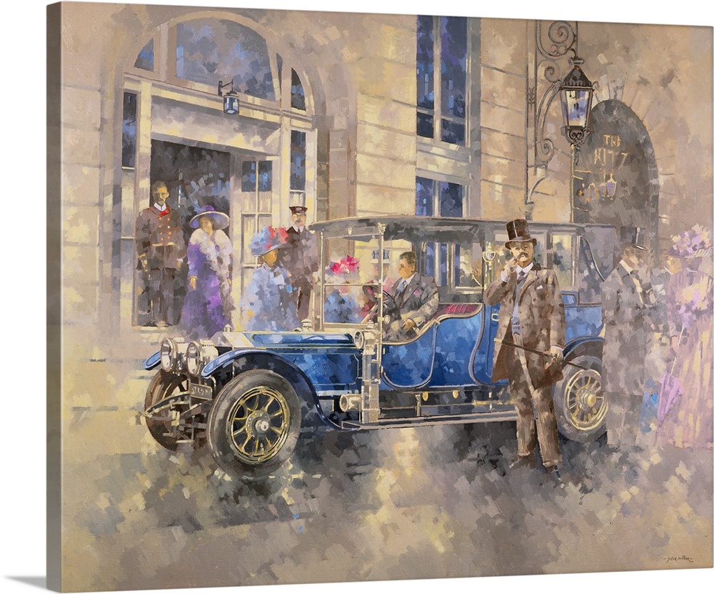 MIL234286 Outside the Ritz (oil on canvas) by Peter Miller (Contemporary Artist) (1939-2014); 50.8x61 cm; Private Collecti...