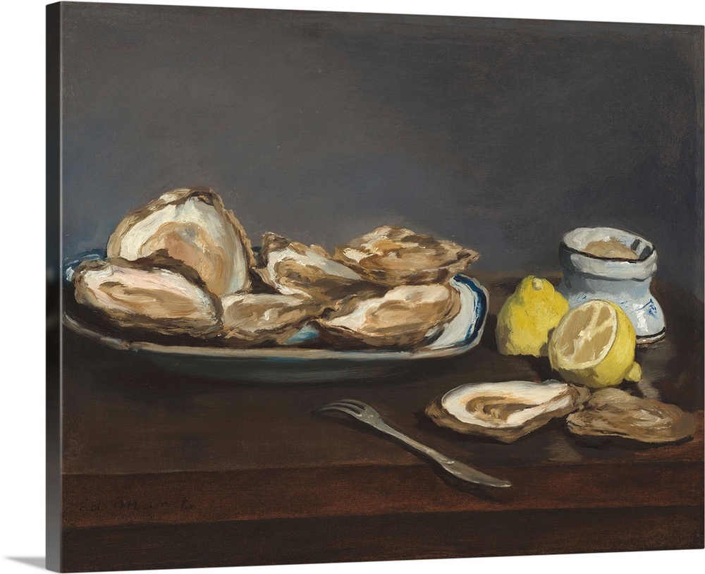 Oysters, 1862, oil on canvas.  By Edouard Manet (1832-83).