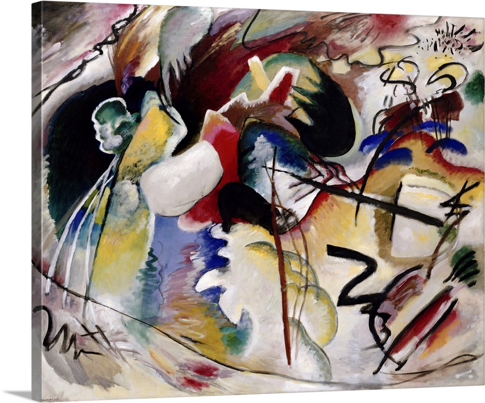 Painting with white form, 1913 by Kandinsky, Wassily (1866-1944)