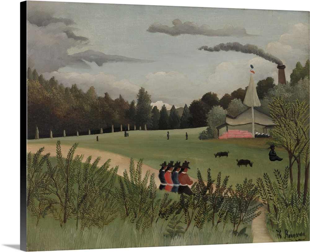 Park With Figures (Originally oil on canvas)