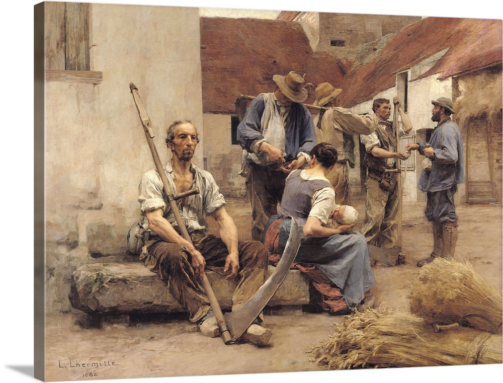 XIR83591 Paying the Harvesters, 1882 (oil on canvas); by Lhermitte, Leon Augustin (1844-1925); 215x272 cm; Musee d'Orsay, ...