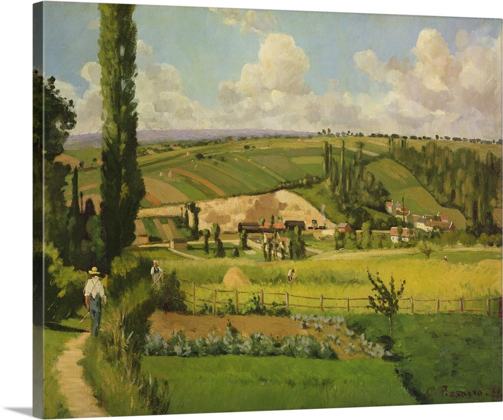 Paysage aux Patis, Pointoise, 1868, oil on canvas.  By Camille Pissarro (1830-1903).