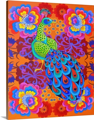 Peacock With Flowers, 2015