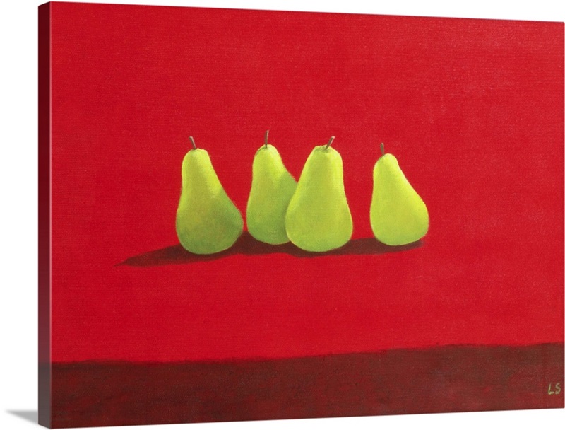 Pears on Red Cloth Wall Art, Canvas Prints, Framed Prints, Wall Peels