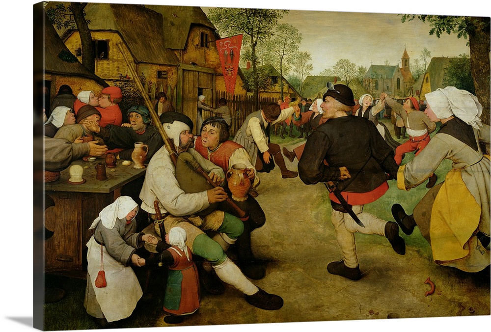 ARTCANVAS Peasant Dance 1568 by Pieter Bruegel the Elder Canvas Art Print