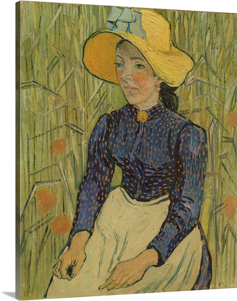 Peasant Girl in Straw Hat, 1890, oil on canvas.  By Vincent van Gogh (1853-90).