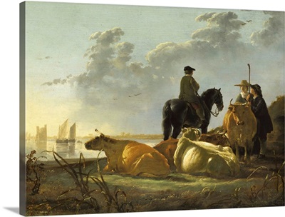Peasants and Cattle by the River Merwede, c.1655-60