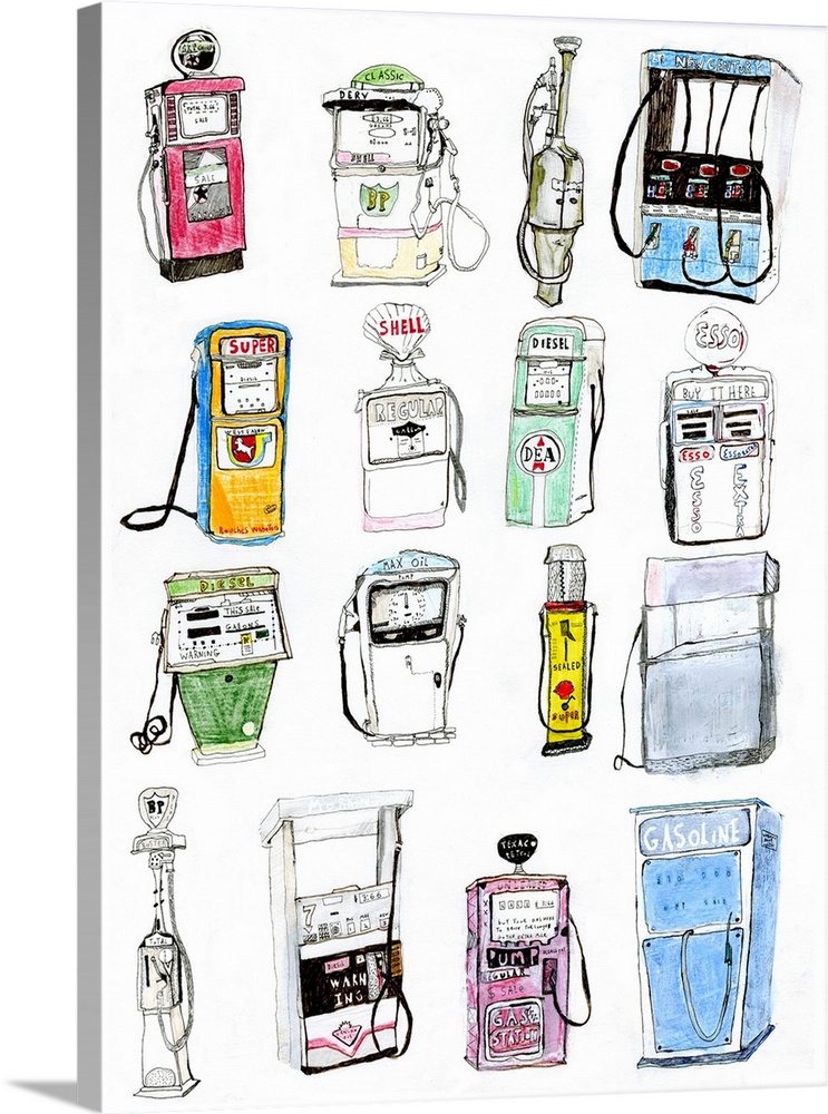 Petrol Pumps.  By Pat Macdonald.