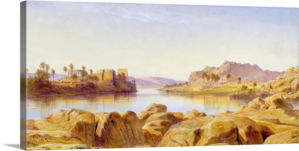 XYC136955 Philae, Egypt, 1863 (oil on canvas) by Lear, Edward (1812-88); 27.9x54.2 cm; Yale Center for British Art, Paul M...