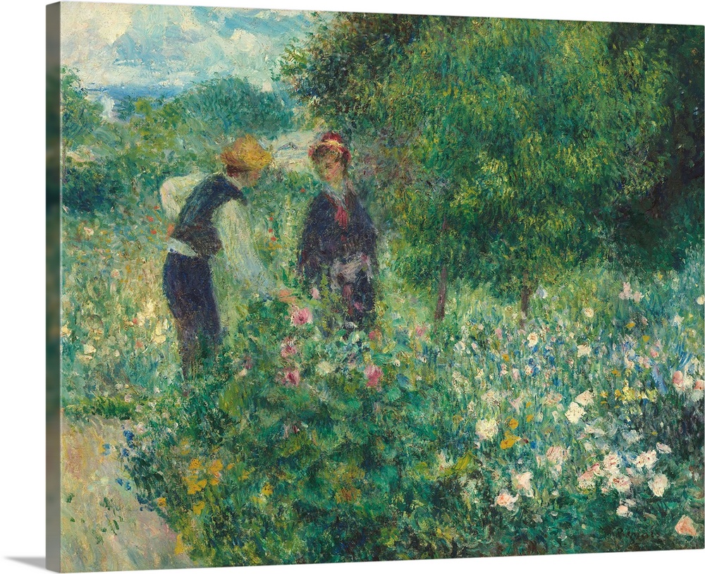 Picking Flowers, 1875, oil on canvas.  By Pierre Auguste Renoir (1841-1919).