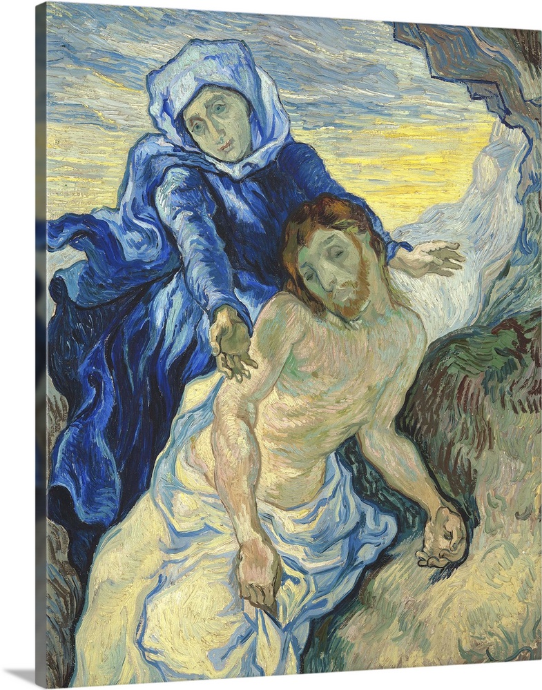 Pieta, 1890, oil on canvas.  By Vincent van Gogh (1853-90).