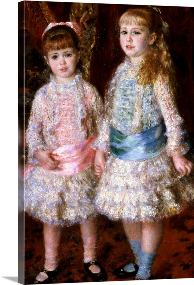 BAL18945 Pink and Blue or, The Cahen d'Anvers Girls, 1881 (oil on canvas)  by Renoir, Pierre Auguste (1841-1919); 119x74 c...