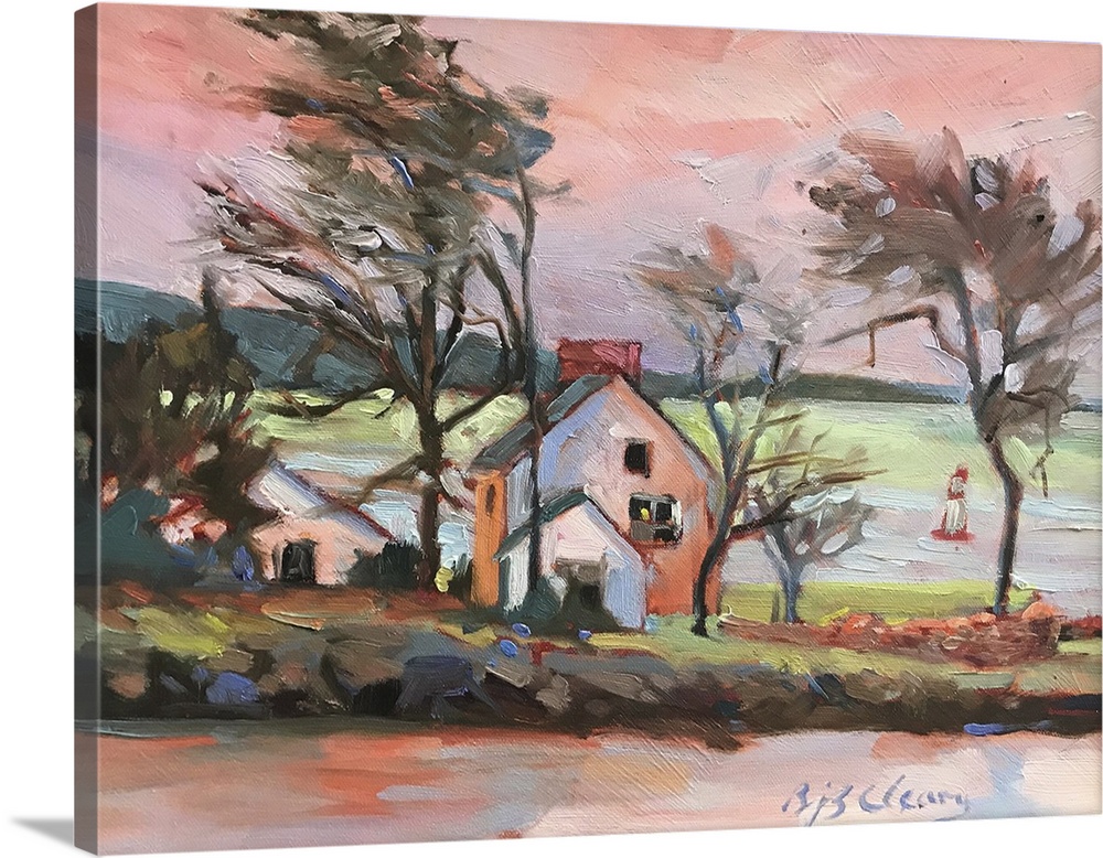 Pink sky maine, c.1990-2000. (Originally oil on canvas.)
