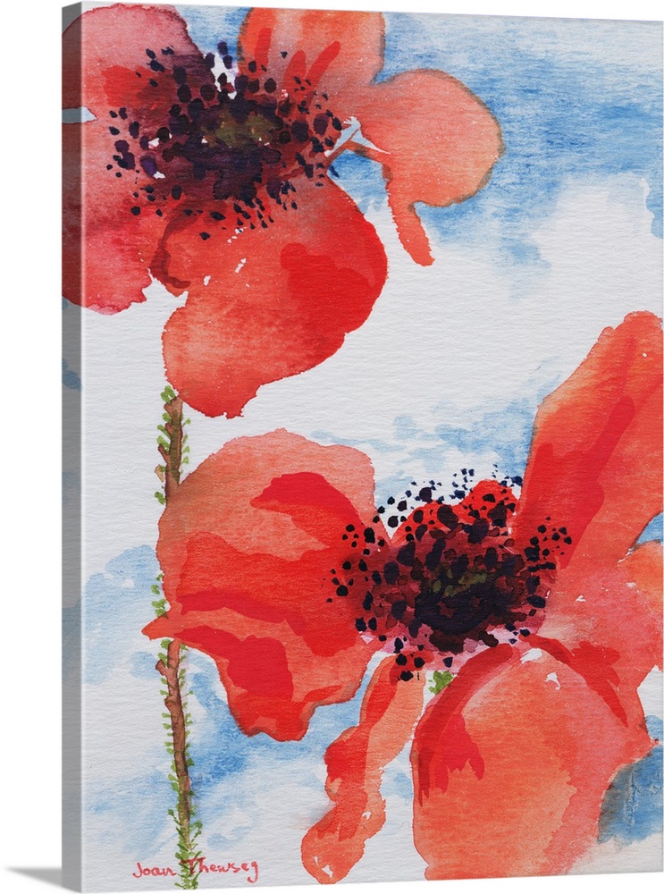 Poppies, originally watercolor on paper.