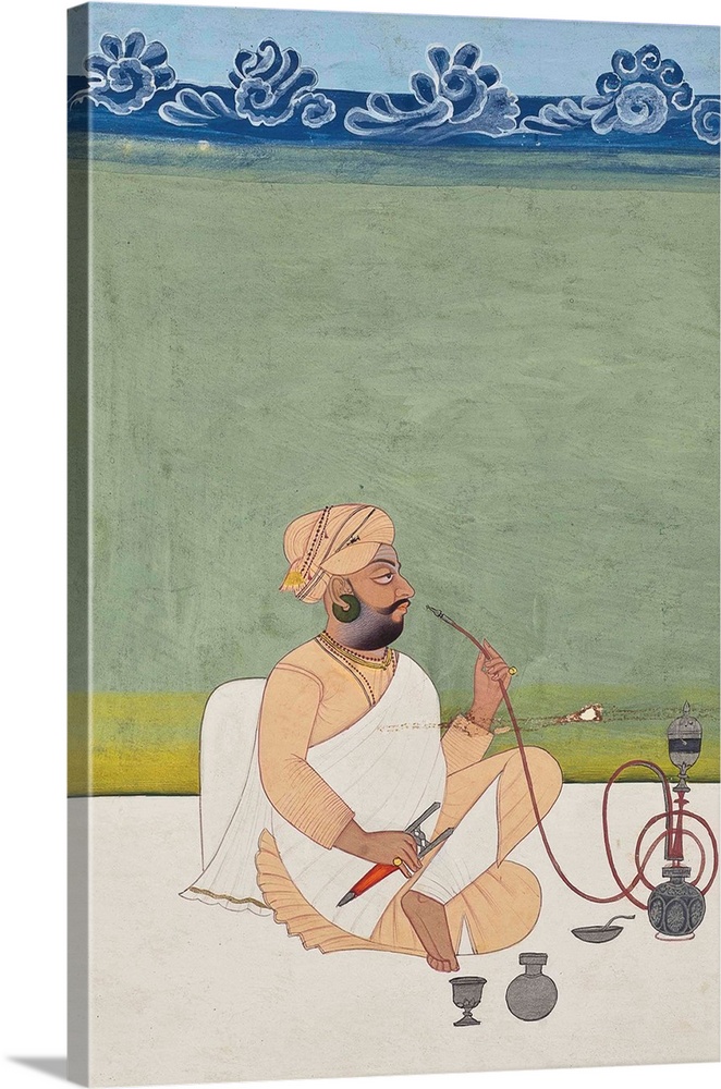 Portrait of a Khanphata Yogi, c.1800 (originally opaque pigments and gold on paper) by Indian School, (19th century)