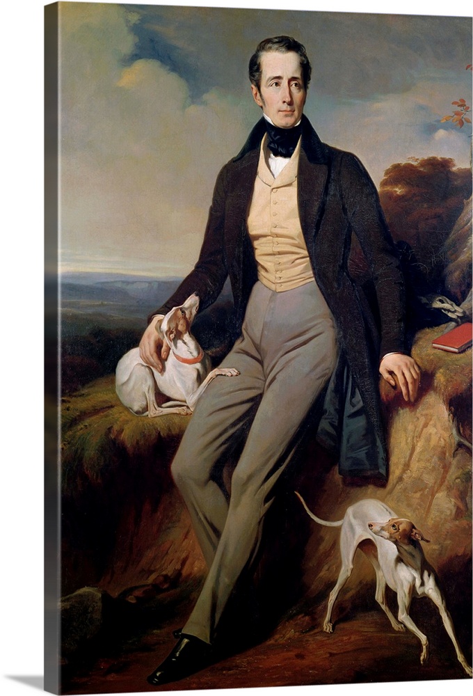 XIR161768 Portrait of Alphonse de Lamartine (1790-1869) 1830 (oil on canvas) by Decaisne, Henri (1799-1852); Musee Lamarti...