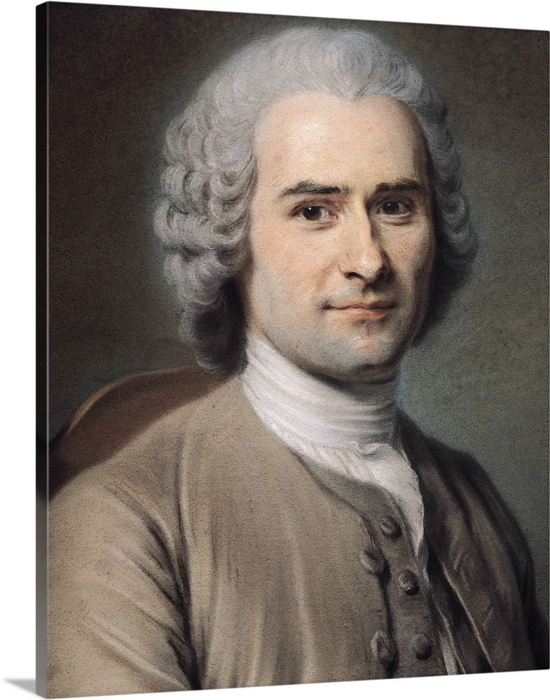 XIR70897 Portrait of Jean Jacques Rousseau (1712-78) (pastel on paper); by Tour, Maurice Quentin de la (1704-88); 45x34 cm...