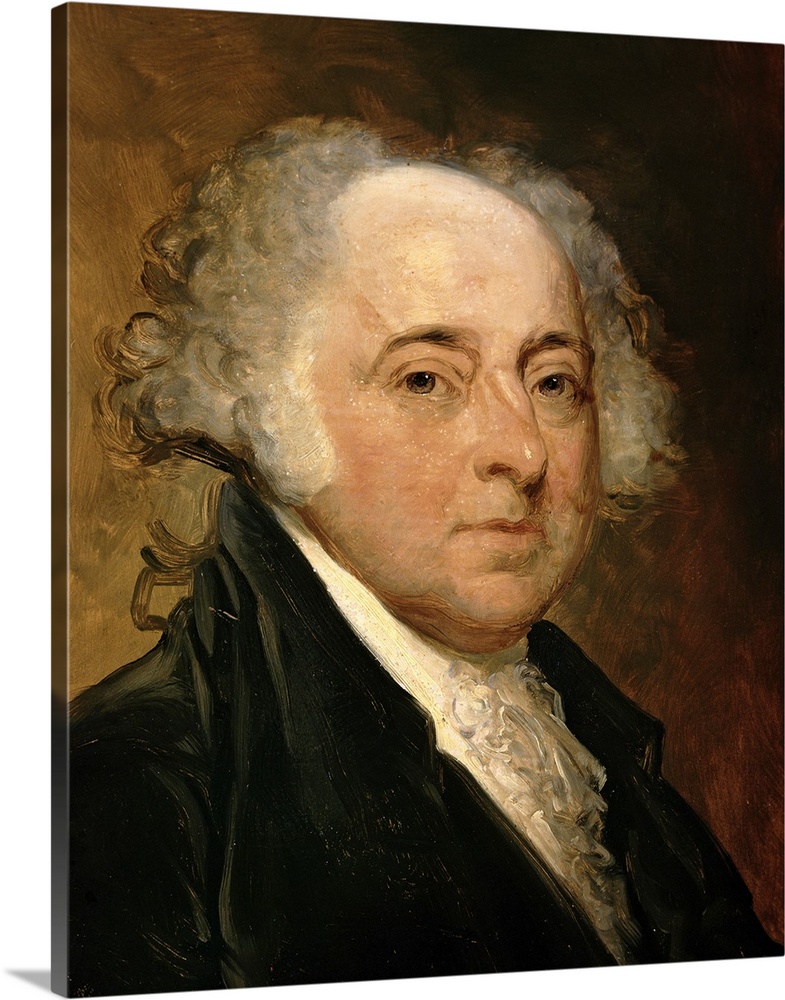 XIR102583 Portrait of John Adams (oil on canvas)  by Stuart, Gilbert (1755-1828) (after); Musee Franco-Americaine, Bleranc...