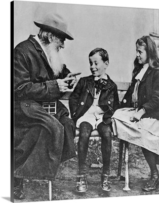 Portrait of Lev Nikolaevich Tolstoy (1828-1910) with his Grandchildren