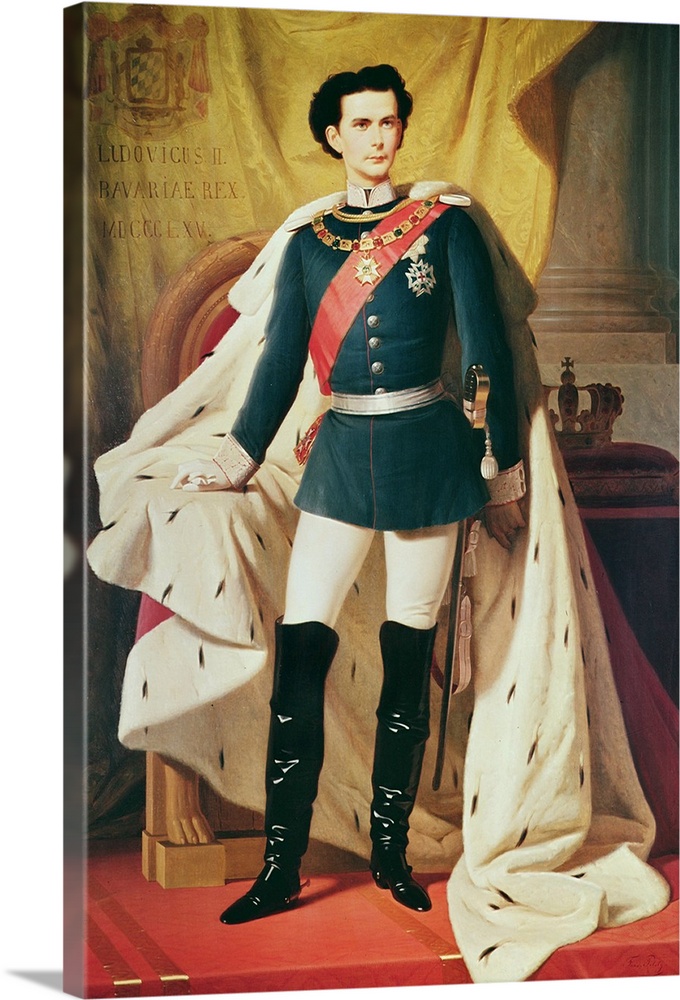 Portrait of Ludwig II (1845-86)of Bavaria in uniform, 1865