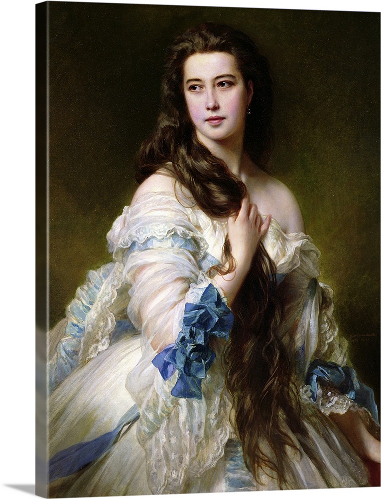 XIR39287 Portrait of Madame Rimsky-Korsakov (1833-78) nee Varvara Dmitrievna Mergassov, 1864 (oil on canvas)  by Winterhal...