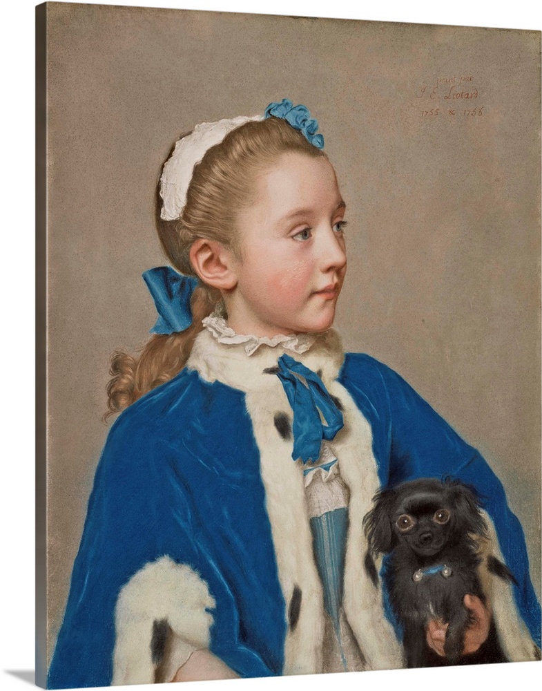 Portrait of Maria Frederike van Reede-Athlone at Seven Years of Age, 1755, pastel on vellum.  By Jean-Etienne Liotard (170...