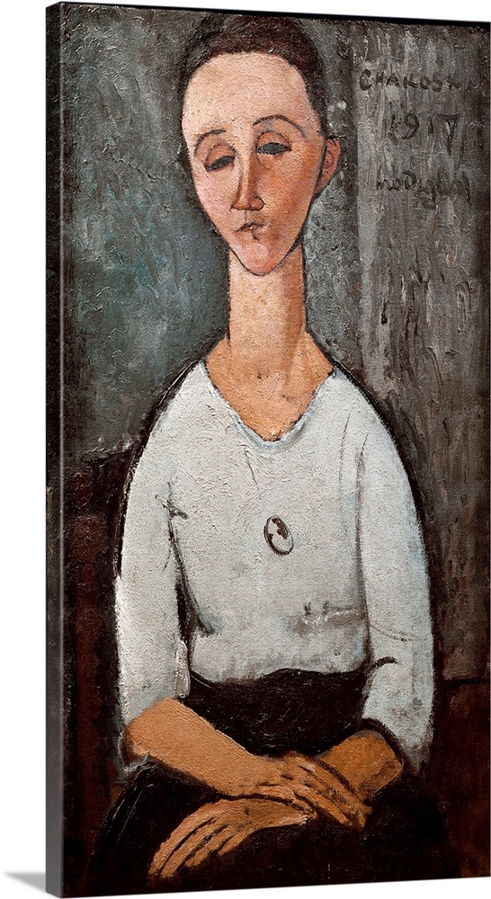 Portrait of Mrs. Chakoska. Painting by Amedeo Modigliani (1884-1920), 1917.