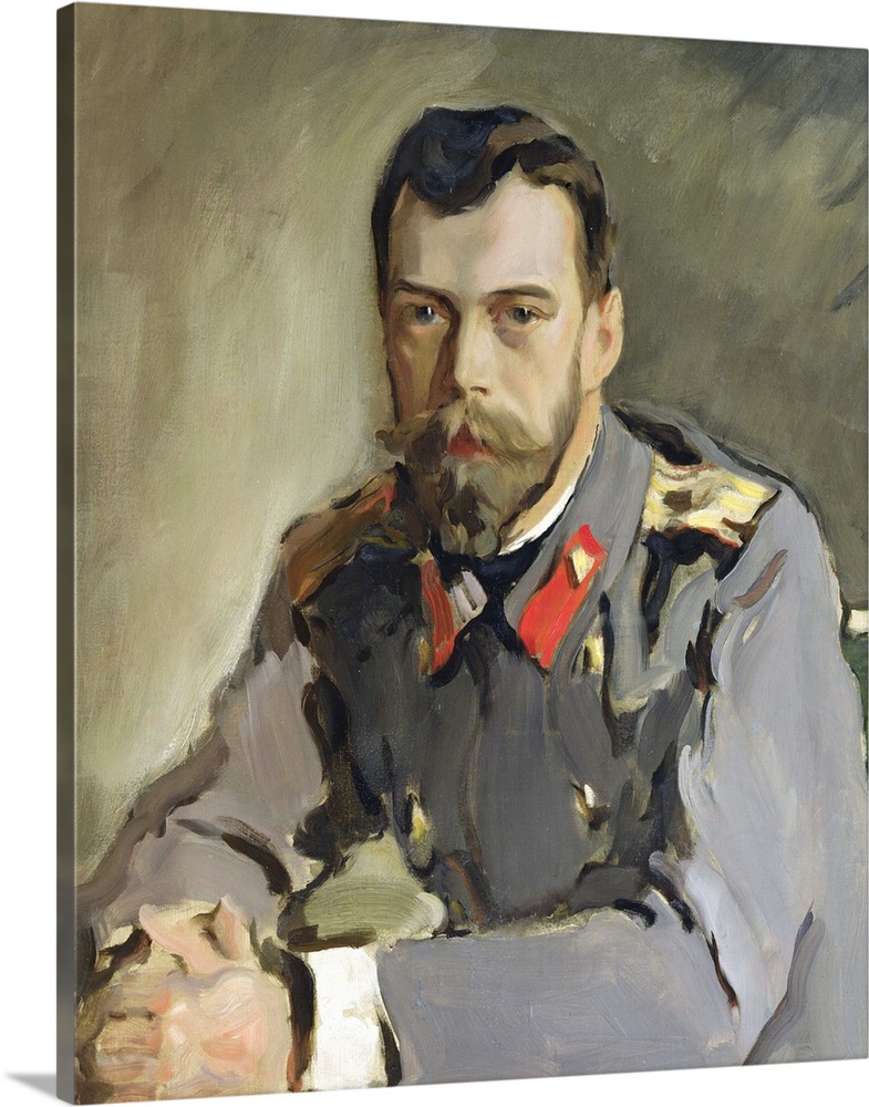 BAL329146 Portrait of Nicholas II, 1900 (oil on canvas)  by Serov, Valentin Aleksandrovich (1865-1911); Tretyakov Gallery,...