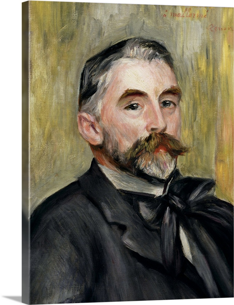 XIR39279 Portrait of Stephane Mallarme (1842-98) 1892 (oil on canvas)  by Renoir, Pierre Auguste (1841-1919); 50x40 cm; Ch...
