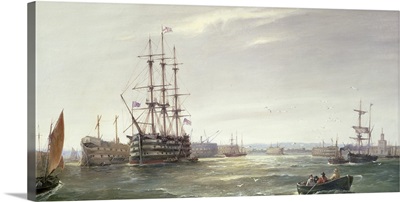 Portsmouth Harbour: HMS Victory among the Hulks, 1892